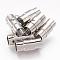 Brass Locking Tube Magnetic Clasps, Column, Platinum, 17x7~8mm, Hole: 6mm