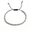 Adjustable Electroplate Titanium Stainless Steel Beads Braided Bead Bracelets for Women Men, Platinum, Inner Diameter: 1/8 inch(0.4cm)