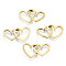 201 Stainless Steel Linking Rings, Quick Link Connectors, Laser Cut, Heart, Golden, 11x12x1mm, Inner Diameter: 5x10mm, about 2pcs/set