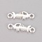 Tibetan Style Links connectors, Fish Bone, Silver Color Plated, Lead Free and Nickel Free and Cadmium Free, 19x6.5x1.5mm, Hole: 2mm