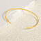 European & American Style 304 Stainless Steel Plain Bangles, Cuff Bangles for Women, Real 18K Gold Plated, Inner Diameter: 2-5/8 inch(6.6cm)
