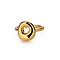 304 Stainless Steel Open Cuff Rings for Women, Letter, Real 18K Gold Plated, Letter O, 13~14x7~15mm