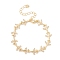 Clear Cubic Zirconia Airplane Link Chains Bracelet, Brass Jewelry for Women, Cadmium Free & Lead Free, Real 18K Gold Plated, 6-5/8 inch(16.9cm)
