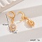 Elegant Copper Flower Hoop Earrings, with Cubic Zirconia, for Wedding Party