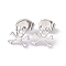 Non-Tarnish 304 Stainless Steel Tiny Hollow Out Skull Stud Earrings for Women, Stainless Steel Color, 11x8.5mm, Pin: 0.6mm