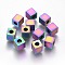 Ion Plating(IP) 304 Stainless Steel Beads, Cube, Rainbow Color, 6x6x6mm, Hole: 3mm