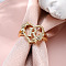 Heart with Flower Hollow Out Brass Finger Rings, Golden, Letter R, Inner Diameter: 17mm