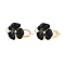 Brass Micro Pave Clear Cubic Zirconia Fold Over Clasps, Cadmium Free & Nickel Free & Lead Free, with Enamel, Flower, Real 18K Gold Plated, 30.5x19mm, Hole: 1.4mm