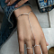 S925 Sterling Silver Micro Pave Clear Cubic Zirconia Link Ring Bracelets for Women, Platinum, Inner Diameter: 5-7/8 inch(15cm)