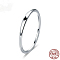 Heart Pattern Rhodium Plated 925 Sterling Silver Enamel Finger Rings, Platinum, US Size 8(18.1mm)