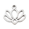 Non-Tarnish 304 Stainless Steel Flower Lotus Charms, Stainless Steel Color, 11x11x1mm, Hole: 1.2mm
