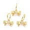 Brass Micro Pave Clear Cubic Zirconia Charms, with Jump Ring, Long-Lasting Plated, Bowknot, Real 18K Gold Plated, 9x13x4mm, Jump Ring: 10x1.2mm, 7.5mm Inner Diameter