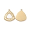 Natural White Shell Pendants, with Ion Plating(IP) 304 Stainless Steel Findings, Triangle Charm, Real 18K Gold Plated, 17.5x15x1.5mm, Hole: 1.5mm