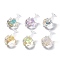 Luminous Transparent Resin Pendants, Dolphin Charms with Gold Foil, Glow in Dark, Mixed Color, 19x28x17mm, Hole: 2mm