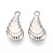 CCB Plastic Pendants, Shell Shape, Platinum, 29~30x15x6mm, Hole: 3mm
