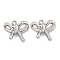 Rack Plating Alloy Pendants, Bowknot Charms, Platinum, 15.5x19.5x6mm, Hole: 1.8mm
