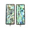 304 Stainless Steel Pave Natural Paua Shell Stud Earring Findings, Rectangle, Stainless Steel Color, 43x17mm, Hole: 1.6mm, Pin: 1mm