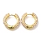 Rack Plating Ring Brass Hoop Earrrings, with ABS Plastic Imitation Pearl, Long-Lasting Plated, Cadmium Free & Lead Free, Real 18K Gold Plated, 22x6mm