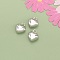 Three-Dimensional Heart Brass Pendants, Cadmium Free & Nickel Free & Lead Free, Platinum, 12x10x5.5mm, Hole: 2mm