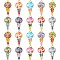 30Pcs 10 Styles Alloy Enamel Pendants, Golden, Lollipops Charm, Mixed Color, 24x12x2mm, Hole: 1.5mm, 3pcs/style