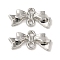Rack Plating Alloy Pendants, Cadmium Free & Nickel Free & Lead Free, Bowknot, Platinum, 10x19.5x3mm, Hole: 1.6mm