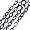 304 Stainless Steel Cable Chains, Unwelded, with Spool, Flat Oval, Electrophoresis Black, 7x4x0.8mm, about 32.8 Feet(10m)/roll