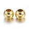 201 Stainless Steel Beads, with Rubber Inside, Slider Beads, Rondelle, Real 24K Gold Plated, 8x6mm, Hole: 1.2mm