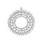 Non-Tarnish 304 Stainless Steel Pendants, Bohemian Style Flat Round Charms, Stainless Steel Color, 33x31x1mm, Hole: 1.2mm