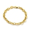 Ion Plating(IP) 304 Stainless Steel Oval Link Chain Bracelets, Golden, 9-1/8 inch(23cm)