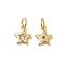 Rack Plating Brass Micro Pave Clear Cubic Zirconia Charms, with Jump Ring, Lead Free & Cadmium Free, Star Charm, Real 18K Gold Plated, 10x9x2mm, Hole: 3.5mm