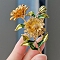 Daisy Enamel Pins, Alloy Brooch for Backpack Clothes, Gold, 65x45mm
