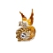Bird Alloy Rhinestone Brooch, with Enamel, for Clothes Backpack, Gold, 50x33mm
