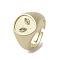 Brass with Cubic Zirconia Adjustable Rings, Cadmium Free & Nickel Free & Lead Free, Teardrop, Real 18K Gold Plated, Inner Diameter: 18.2mm