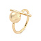 Long-Lasting Plated Brass Cuff Rings, Round & Bar Open Rings for Women, Golden, Adjustable
