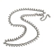 Non-Tarnish 304 Stainless Steel Round Ball Charms Link Chain Necklaces, Stainless Steel Color, 15.35 inch(39cm)