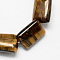 Rectangle Shaped Gemstone Natural Tiger Eye Beads Strands, Dark Goldenrod, 18x13x6mm, Hole: 1mm, about 22pcs/strand, 15.7 inch