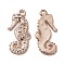 Tibetan Tibetan Style Alloy Pendants, Cadmium Free & Lead Free, Sea Horse, Rose Gold, 25x12.5x2mm, Hole: 1.6mm, about 735pcs/1000g