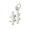 Brass Charms, # Symbol Charm, Rack Plating, Long-Lasting Plated, Cadmium Free & Lead Free, with Jump Ring, Platinum, 13.5x8.5x2mm, Hole: 3.4mm