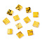2-Hole Glass Seed Beads, Antique Style, Rectangle, Gold, 5x4.5~5.5x2~2.5mm, Hole: 0.5~0.8mm