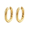 304 Stainless Steel Hoop Earrings, Oval, Golden, 26x20x4mm