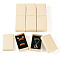 Rectangle Cardboard Paper Jewelry Box, Rhombus Print Jewelry Case with Sponge Inside, for Earring Packaging, Cornsilk, 8.1x5.1x2.6cm