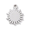 Non-Tarnish 304 Stainless Steel Charms, Laser Cut, Stainless Steel Color, Sun, 10x8x1mm, Hole: 1mm