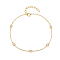Classic Sterling Silver Clear Cubic Zirconia Round Link Bracelets, Simple and Versatile Women's Accessory, Golden, 6-3/4 inch(17cm)