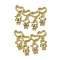 Rack Plating Brass Micro Pave Cubic Zirconia Slide Charms, Brass Jewelry for Women, Cadmium Free & Lead Free, Long-Lasting Plated, Boy & Girl, Real 18K Gold Plated, 25.5x33x3mm, Hole: 1x3.5mm
