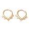 Brass Hoop Earring Findings, with Horizontal Loops, Cadmium Free & Nickel Free & Lead Free, Light Gold, 18x17x2.5mm, Hole: 1mm