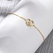 S925 Sterling Silver Link Bracelets for Women, Lye Junction, with Micro Pave Cubic Zirconia, Real 14K Gold Plated, 6-1/2 inch(16.5cm)