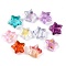 Transparent Glass Beads, Star, with Glitter Powder, Mixed Color, 9.5~10x10x4~5mm, Hole: 0.9~1mm