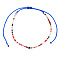 Vintage Bohemian Adjustable Glass Seed Beaded Evil Eye Braided Anklets for Unisex, Blue