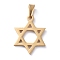 304 Stainless Steel Pendants, for Jewish, Star of David, Golden, 20x15x1.5mm, Hole: 6x3mm