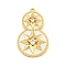 Rack Plating Brass Micro Pave Cubic Zirconia Pendants, with Enamel, Cadmium Free & Lead Free, Long-Lasting Plated, Gourd
 with Star Charms, White, 27.5x16x3mm, Hole: 1.2mm